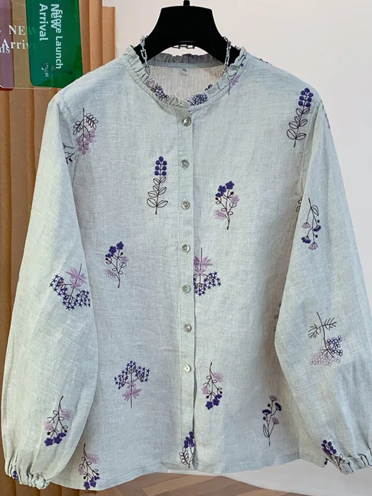 Корейский длинный кардиган из хлопка и льна с вышивкой, женский, весенний, свободный, повседневный, с открытым воротником-стойкой
Корейский длинный кардиган из хлопка и льна с вышивкой, женский, весенний, свободный, повседневный, с открытым воротником-стойкой