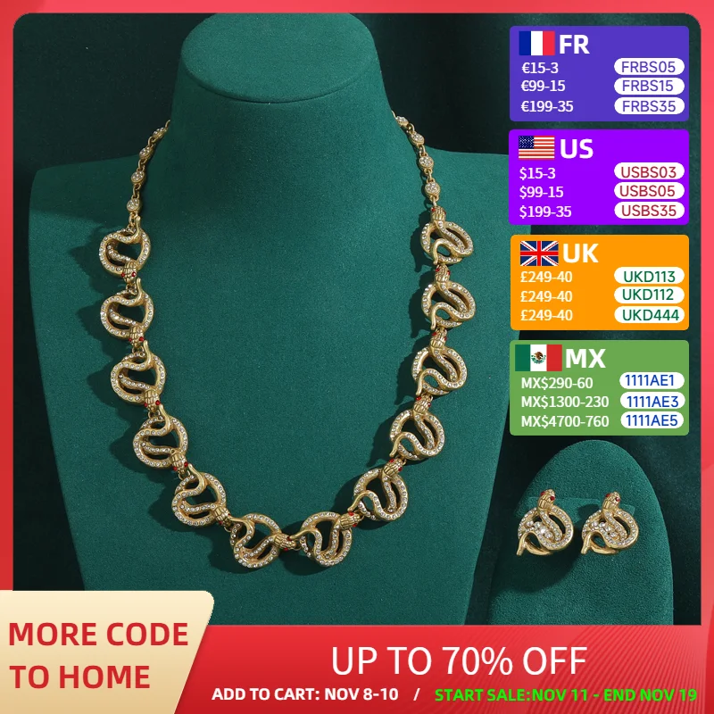 Винтажные золотые полые стразы, змея, индийские комплекты ювелирных изделий для женщин, колье, серьги, антикварные аксессуары в стиле ретро
Винтажные золотые полые стразы, змея, индийские комплекты ювелирных изделий для женщин, колье, серьги, антикварные аксессуары в стиле ретро