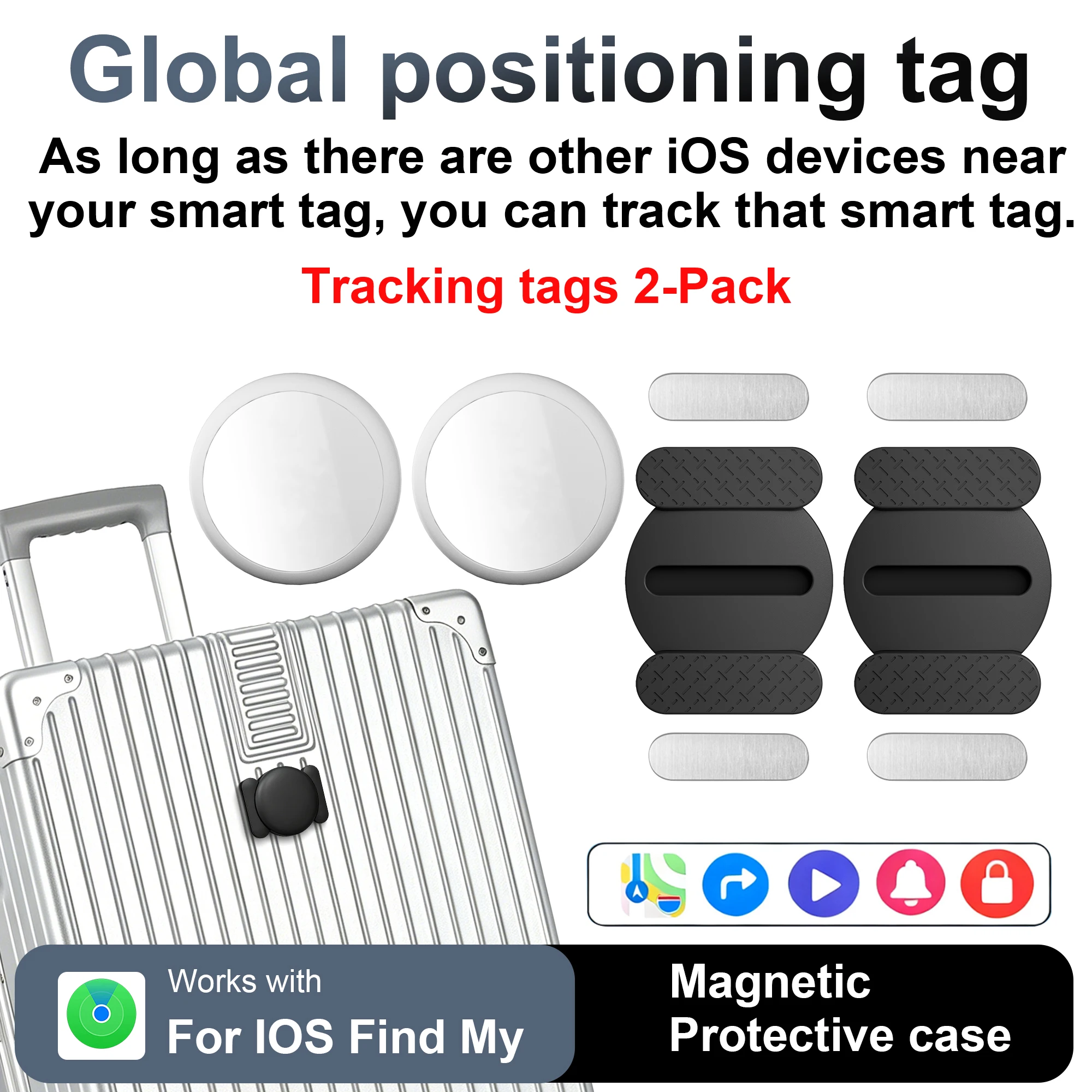 Smart Tracker 2-Pack iOS-Compatible Smart Locator & Anti-Loss Device Includes Protective Case with Ultra-Strong Magnetic Mount
Smart Tracker 2-Pack iOS-Compatible Smart Locator & Anti-Loss Device Includes Protective Case with Ultra-Strong Magnetic Mount