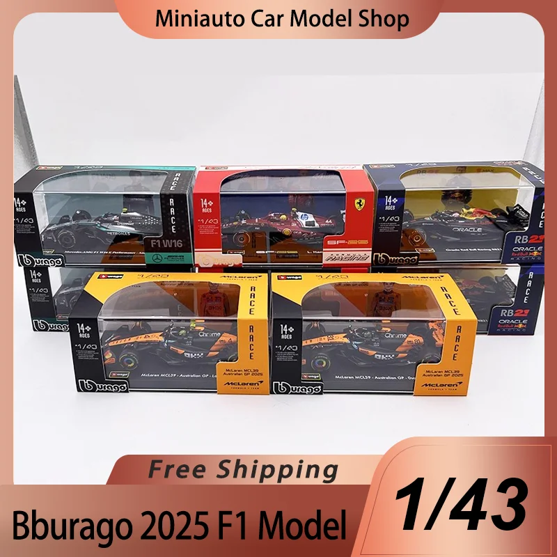 New In Stock Bburago 1:43 2025 F1 With Pilot Helmet Alloy Miniature Models Ferrari Sf25 #44 Rb21 Verstappen Mcl39 W16 Car Toys
New In Stock Bburago 1:43 2025 F1 With Pilot Helmet Alloy Miniature Models Ferrari Sf25 #44 Rb21 Verstappen Mcl39 W16 Car Toys