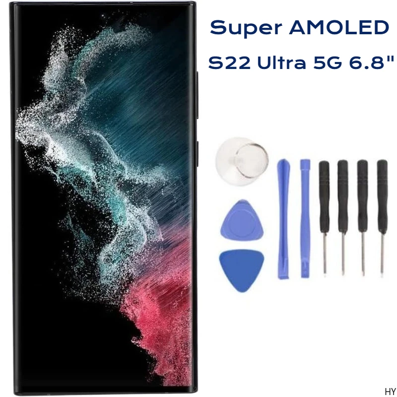 6.8" Orginal Screen Touch Digitizer LCD Assembly for Galaxy S22 Ultra 5G SM S908U Original size
6.8" Orginal Screen Touch Digitizer LCD Assembly for Galaxy S22 Ultra 5G SM S908U Original size