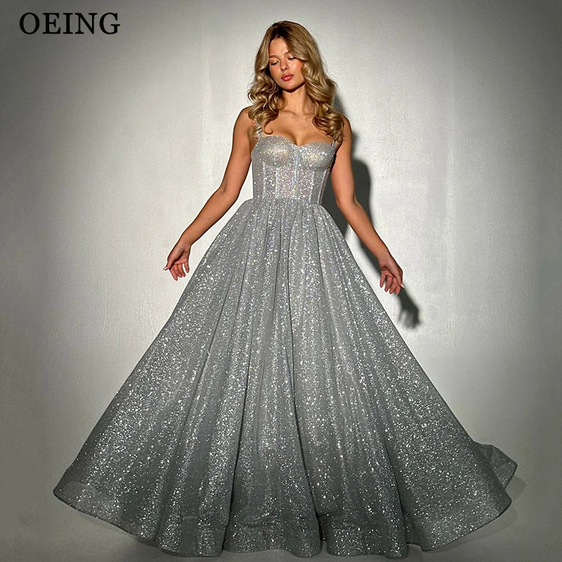 OEING Sparkly A-Line Prom Dresses Silver Sequined Sweetheart Illusion Draped Evening Dress Maxi Birthday Party Dress Customized
OEING Sparkly A-Line Prom Dresses Silver Sequined Sweetheart Illusion Draped Evening Dress Maxi Birthday Party Dress Customized