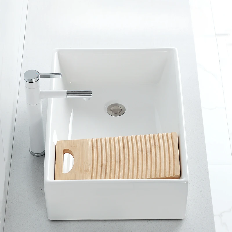 Ceramic countertop, left and right sides of basin, with drainage holes, laundry, balcony, deepening of the washbasin
Ceramic countertop, left and right sides of basin, with drainage holes, laundry, balcony, deepening of the washbasin