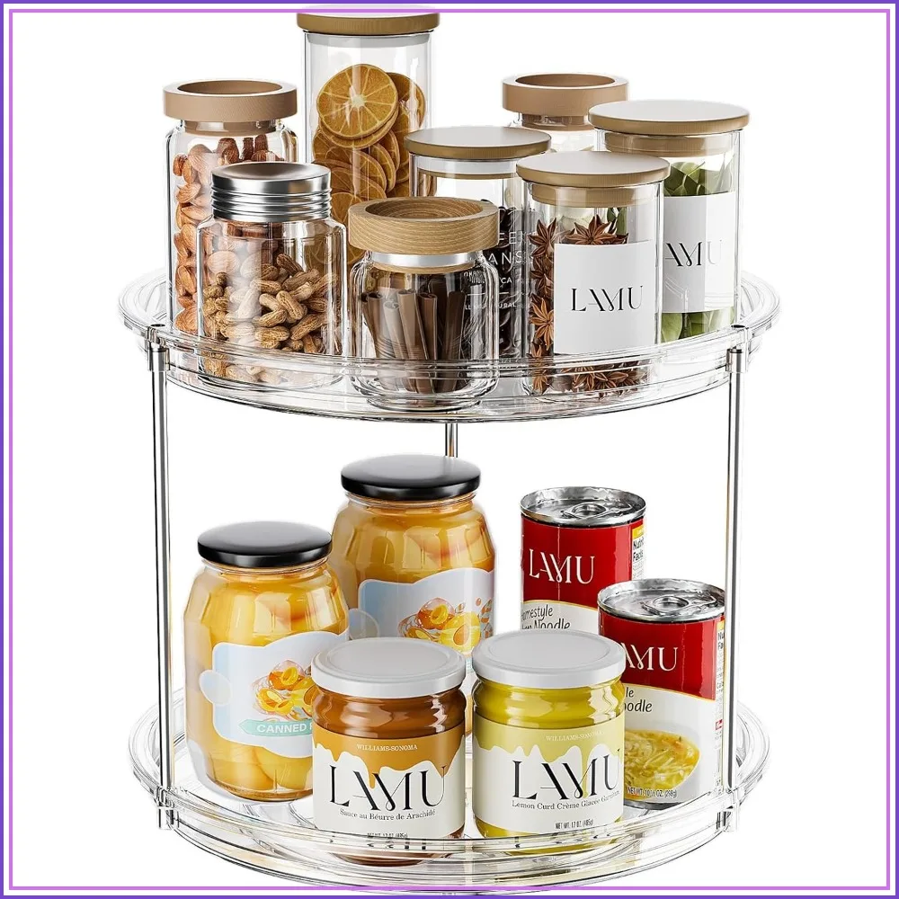 2 Tier Lazy Susan Turntable Organizer for Cabinet, 9'' Rotating Spice Rack for Kitchen, Pantry, Countertop, Bathroom, Vanity, Under Sink, Medicine Cabinet Organizer
2 Tier Lazy Susan Turntable Organizer for Cabinet, 9'' Rotating Spice Rack for Kitchen, Pantry, Countertop, Bathroom, Vanity, Under Sink, Medicine Cabinet Organizer