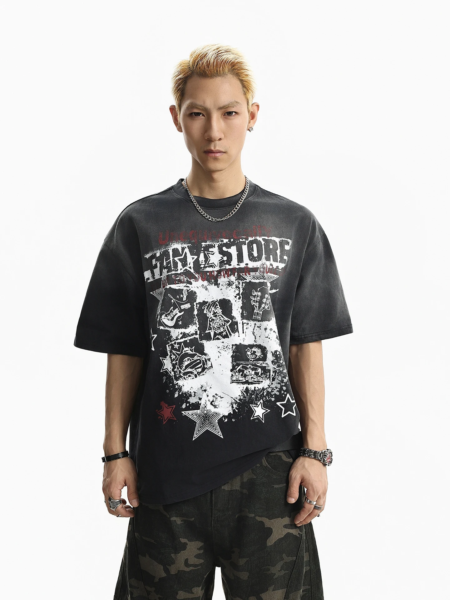 BETEBULE American High Street Rock Print Dyeing round Neck Short Sleeve T-Shirt Men Summer Trendy Heavyweight Loose Top
BETEBULE American High Street Rock Print Dyeing round Neck Short Sleeve T-Shirt Men Summer Trendy Heavyweight Loose Top