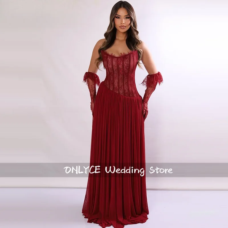 A-line Chiffon/Lace Prom Dresses Sleeveless Strapless Evening Gown Arab Dress without Glove robes de soirée Customized
A-line Chiffon/Lace Prom Dresses Sleeveless Strapless Evening Gown Arab Dress without Glove robes de soirée Customized