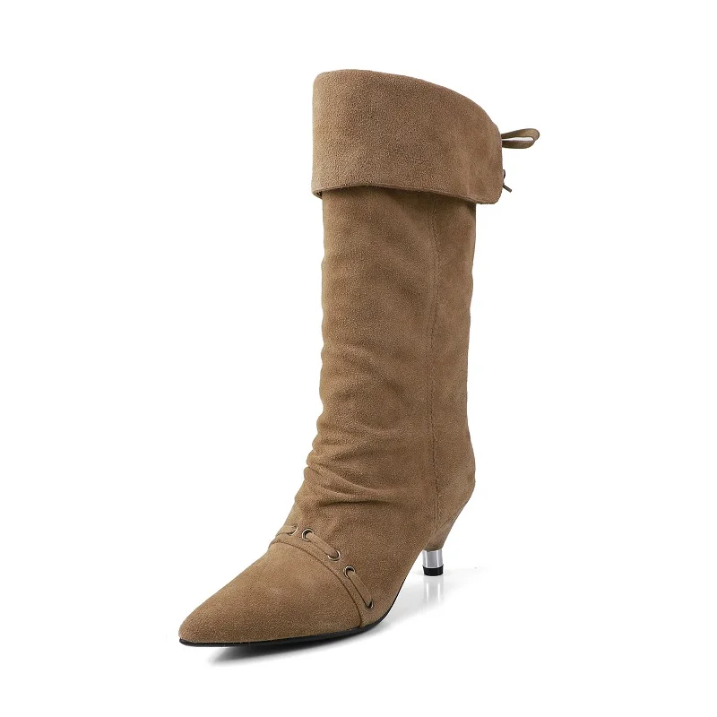 Woman Boots Cowgirls High Botas Silp On Mid Calf Botas Cow Suede Shoes Pointed Toe Spring Autumn Woman Trendy Apricot Boots
Woman Boots Cowgirls High Botas Silp On Mid Calf Botas Cow Suede Shoes Pointed Toe Spring Autumn Woman Trendy Apricot Boots