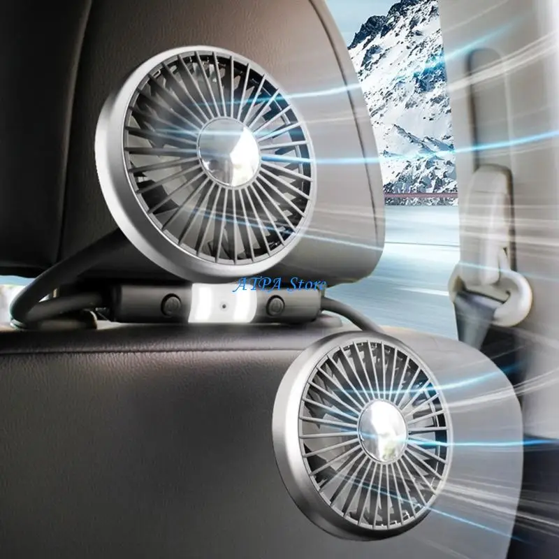 U13C Car Fan, USB Car Cooling Fan with 360° Rotatable Double Head 3 Speed Regulation Rear Air Fan for Truck
U13C Car Fan, USB Car Cooling Fan with 360° Rotatable Double Head 3 Speed Regulation Rear Air Fan for Truck