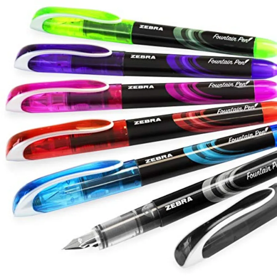 Zebra Fuente - Disposable Fountain Pen - Black, Light Blue, Red, Green, Pink, Violet - Pack of 6
Zebra Fuente - Disposable Fountain Pen - Black, Light Blue, Red, Green, Pink, Violet - Pack of 6