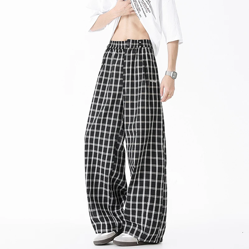 Summer Casual Pants Men Fashion Retro Plaid Pants Men Streetwear Hip-hop Loose Wide Leg Pants Mens Vintage Trousers M-3XL
Summer Casual Pants Men Fashion Retro Plaid Pants Men Streetwear Hip-hop Loose Wide Leg Pants Mens Vintage Trousers M-3XL