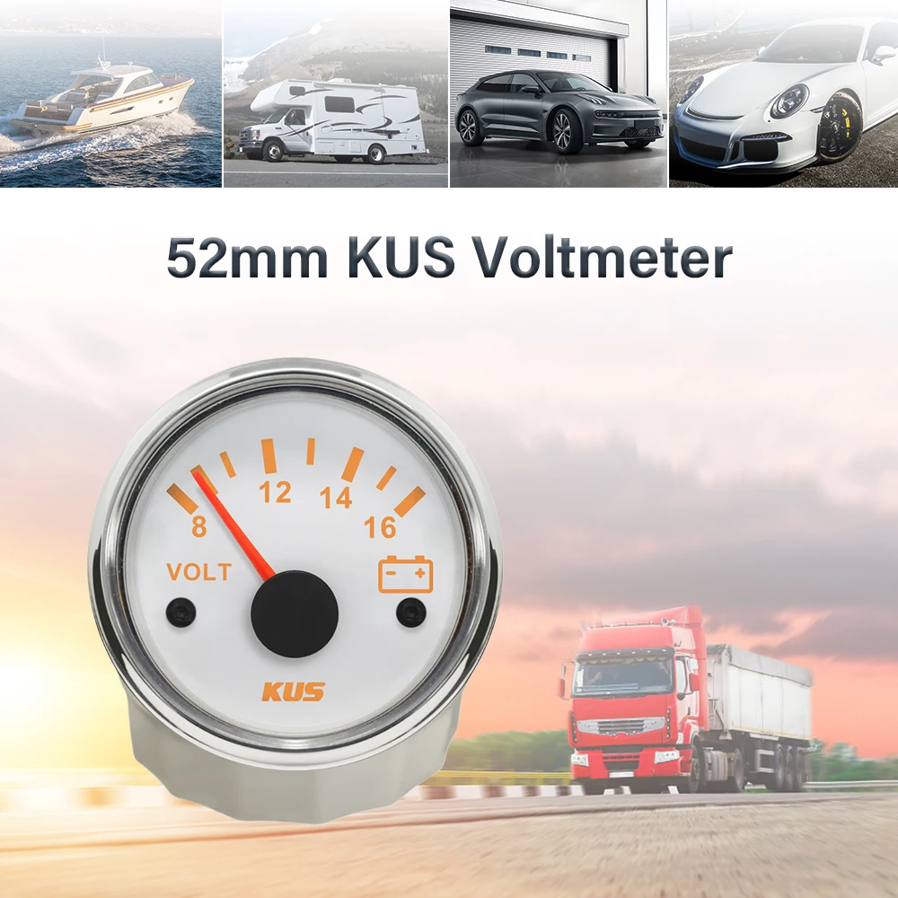 KUS 52mm Universal Voltmeter 8-16V 18-32V Digital Voltage Gauge Meter with Red Yellow Backlight for Car Truck Limousine Boats
KUS 52mm Universal Voltmeter 8-16V 18-32V Digital Voltage Gauge Meter with Red Yellow Backlight for Car Truck Limousine Boats