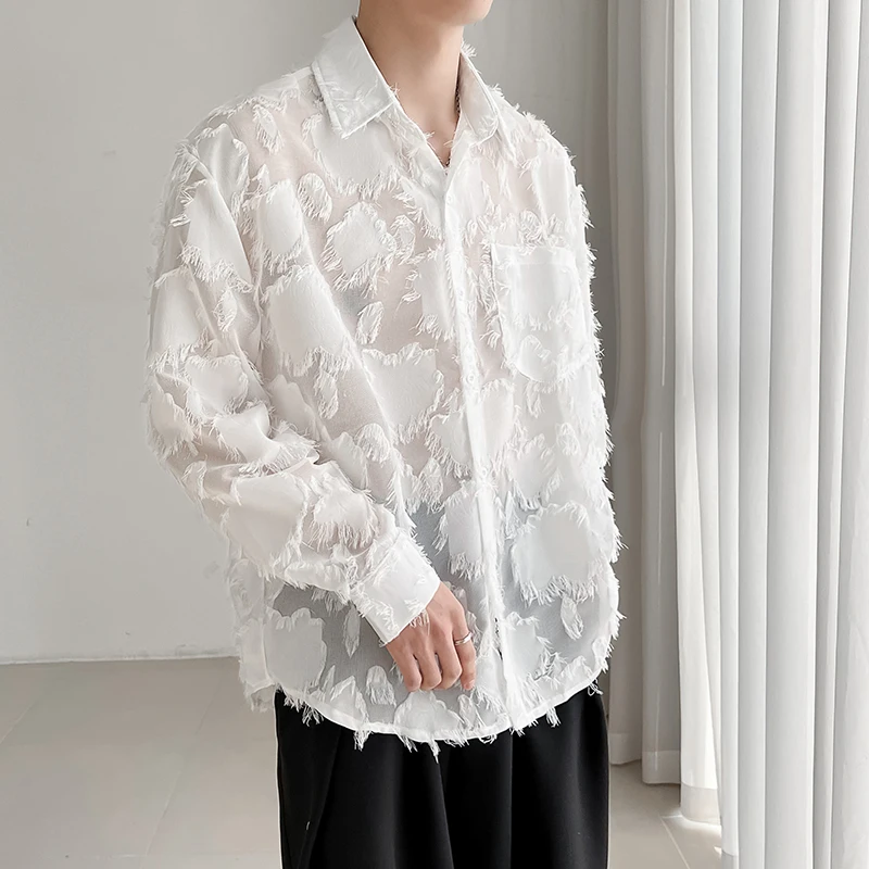Jacquard Long Sleeve Shirts Men Nightclub Fashion Loose Casual Dress Shirts Male Streetwear Vintage Sunscreen Shirts Clothing
Jacquard Long Sleeve Shirts Men Nightclub Fashion Loose Casual Dress Shirts Male Streetwear Vintage Sunscreen Shirts Clothing
