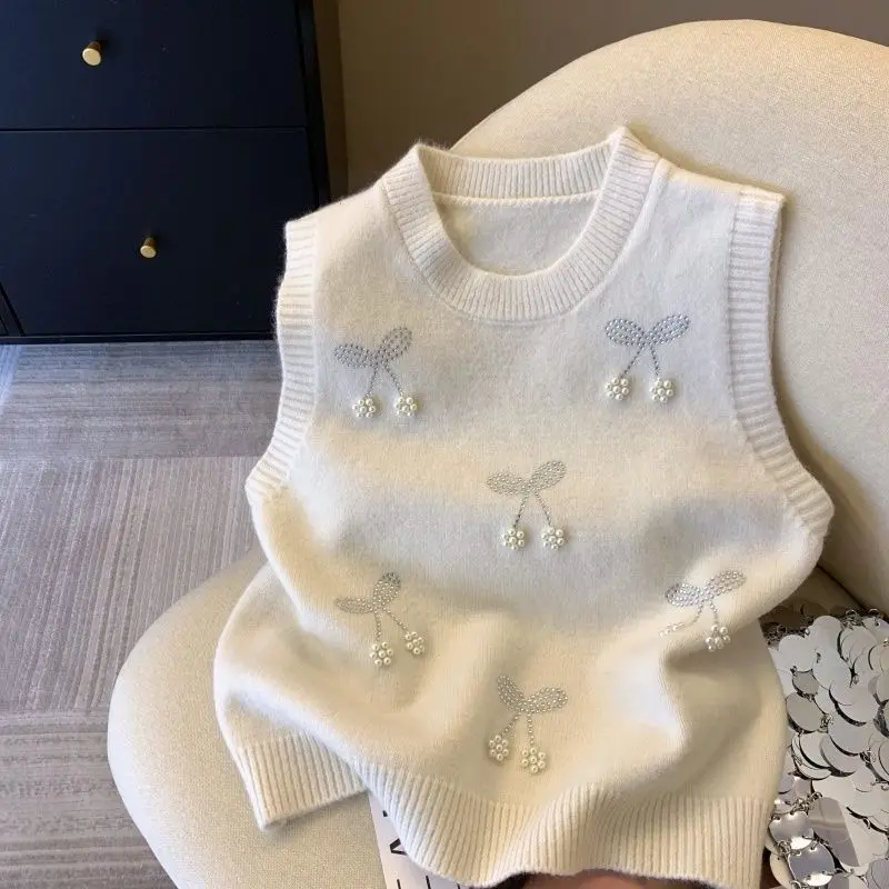 Women's Winter Autumn Tops Knitwear Waistcoats Vests Knitted Beaded Sleeveless Waistcoats New Comfortable Minimalist Fashionable
Women's Winter Autumn Tops Knitwear Waistcoats Vests Knitted Beaded Sleeveless Waistcoats New Comfortable Minimalist Fashionable
