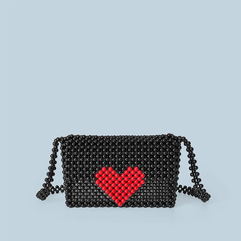 Handmade woven beaded bag, shoulder bag, crossbody bag, mobile phone bag, fashionable red heart-shaped and stylish women's bag
Handmade woven beaded bag, shoulder bag, crossbody bag, mobile phone bag, fashionable red heart-shaped and stylish women's bag