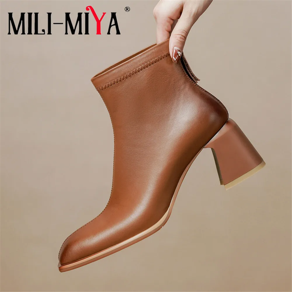 Женские ботильоны из натуральной кожи MILI-MIYA, однотонные полусапожки на толстом каблуке с круглым носком, ручная работа, новое поступление
Женские ботильоны из натуральной кожи MILI-MIYA, однотонные полусапожки на толстом каблуке с круглым носком, ручная работа, новое поступление