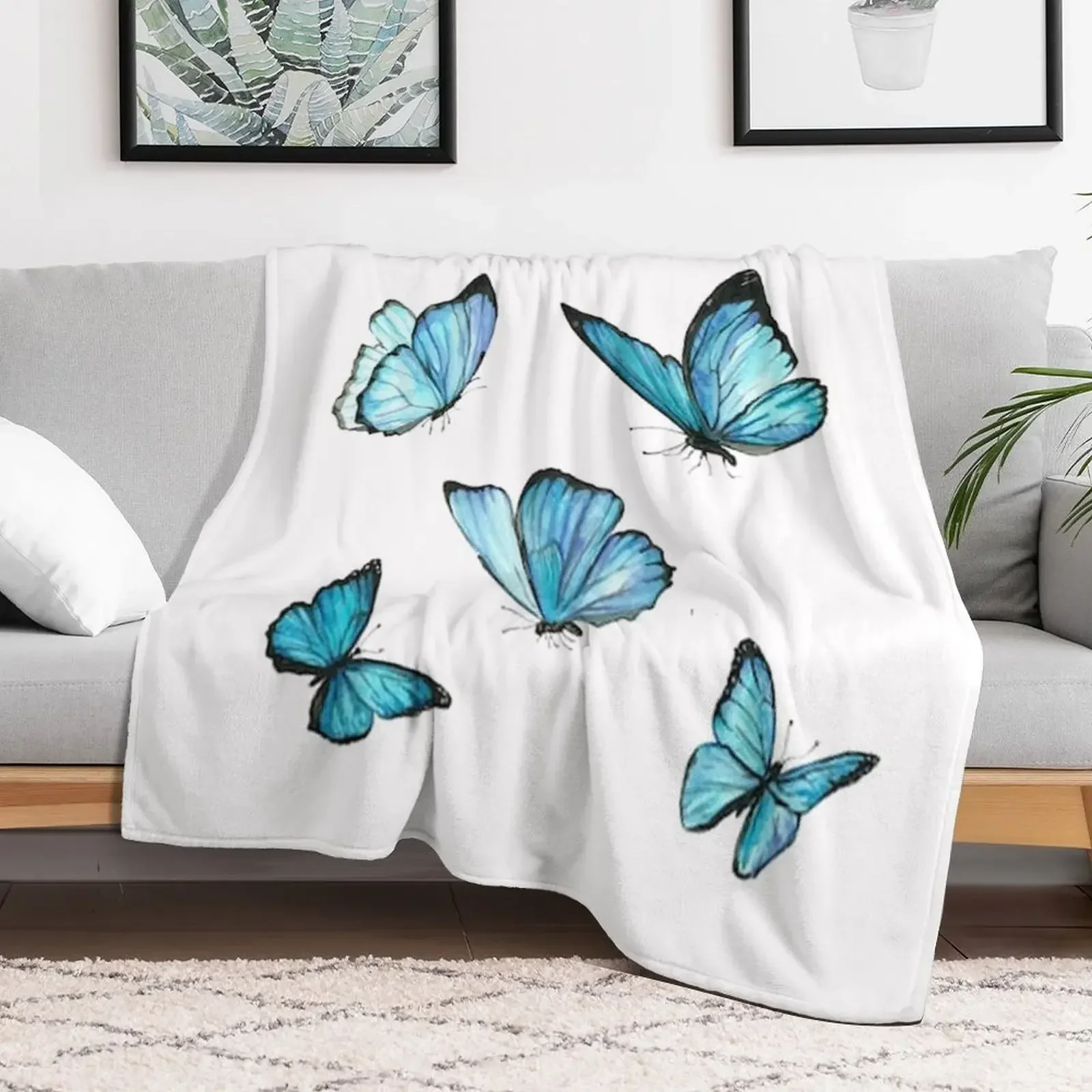 Blue Watercolor Butterflies Throw Blanket Soft Plaid For Baby Flannel Blankets For Sofas Blankets
Blue Watercolor Butterflies Throw Blanket Soft Plaid For Baby Flannel Blankets For Sofas Blankets