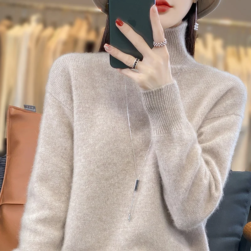 New 100% Cashmere Sweater Women's Turtleneck Pullover Casual Cashmere Sweater Women's Fashion sweater Autumn And Winter Loose
New 100% Cashmere Sweater Women's Turtleneck Pullover Casual Cashmere Sweater Women's Fashion sweater Autumn And Winter Loose