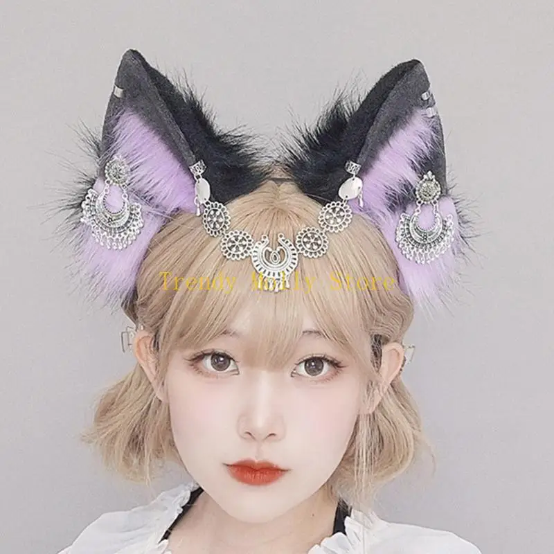 N5KB Ears Cosplay Hair Hoop with Forehead Chain Woman Teens Headband for Live Broadcast Cartoon Carnivals Hairband
N5KB Ears Cosplay Hair Hoop with Forehead Chain Woman Teens Headband for Live Broadcast Cartoon Carnivals Hairband