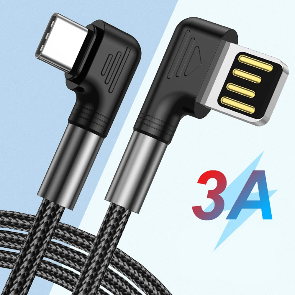 3A Fast Charging Cable USB Type C Double Elbow 90 Degree Nylon Braided Cable Phone Charger Data Cable For iPhone 16 Pro Samsung
3A Fast Charging Cable USB Type C Double Elbow 90 Degree Nylon Braided Cable Phone Charger Data Cable For iPhone 16 Pro Samsung