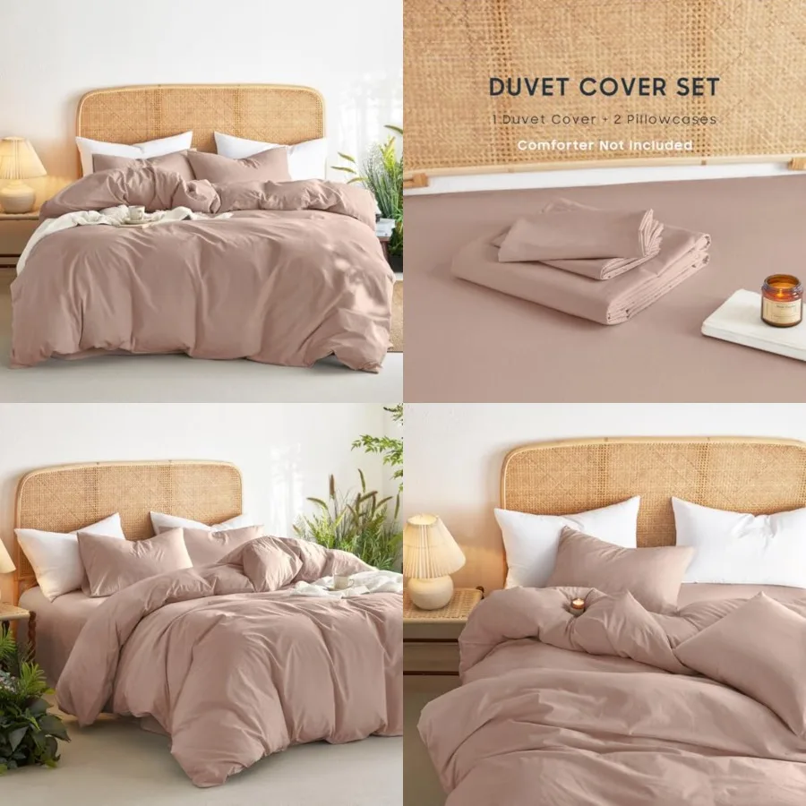 Cotton Duvet Cover Set, Size, Rose, 100% Washed Cotton, Linen Like Textured, Breathable Percale Durable Comfy Farmhouse Neutral
Cotton Duvet Cover Set, Size, Rose, 100% Washed Cotton, Linen Like Textured, Breathable Percale Durable Comfy Farmhouse Neutral