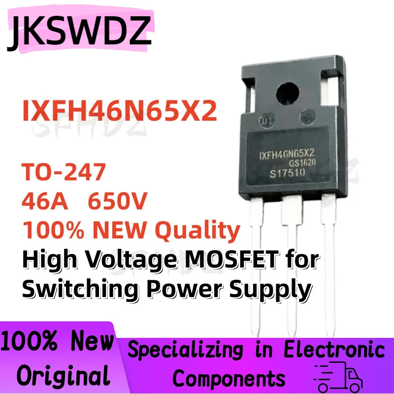 5/10/20PCS 100% Brand New High Quality IXFH46N65X2 TO-247 46A 650V High Voltage MOSFET for Switching Power Supply
5/10/20PCS 100% Brand New High Quality IXFH46N65X2 TO-247 46A 650V High Voltage MOSFET for Switching Power Supply
