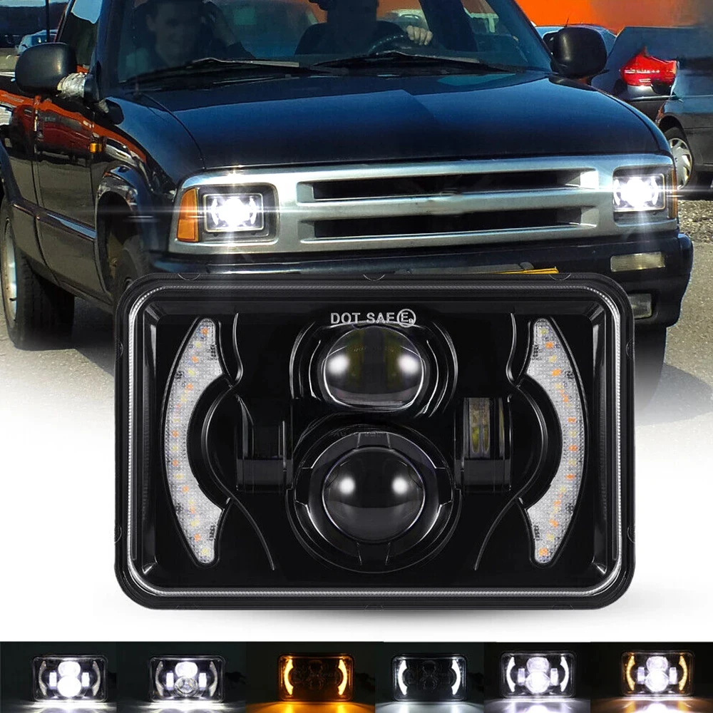 4X6 Inch LED H4 Headlights Projector High Low Beam Work Light For H4651 H4652 H4656 H4666 Car Truck Conversion Offraod
4X6 Inch LED H4 Headlights Projector High Low Beam Work Light For H4651 H4652 H4656 H4666 Car Truck Conversion Offraod