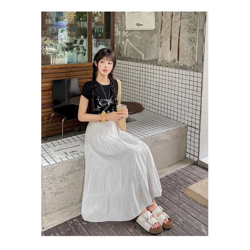 Summer Women Solid Half Body Skirts Korean Fashion High Waist Loose Pleated Long Skirt Ladies Elegant Simple A-Line Cake Skirts
Summer Women Solid Half Body Skirts Korean Fashion High Waist Loose Pleated Long Skirt Ladies Elegant Simple A-Line Cake Skirts