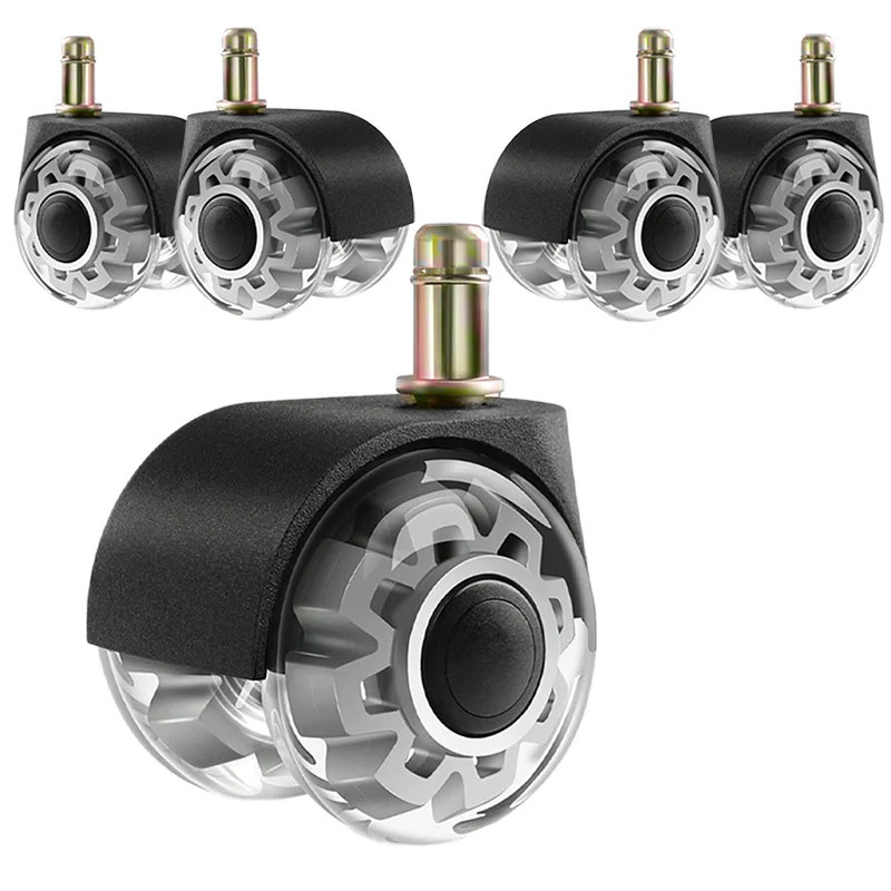 5 Pcs 2" M10 Universal Soft Rubber Chair Casters Quiet Swivel Wheels for Office Furniture Hard Floors
5 Pcs 2" M10 Universal Soft Rubber Chair Casters Quiet Swivel Wheels for Office Furniture Hard Floors