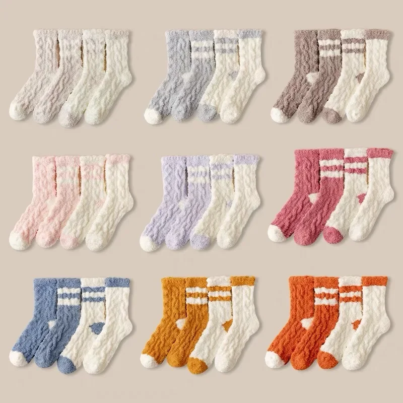 4 Pairs Women Men Slipper Socks Floor Couples Coral Velvet Plush Winter Warm Thickened Thermal Chrismas Mid Tube Sleep Socks
4 Pairs Women Men Slipper Socks Floor Couples Coral Velvet Plush Winter Warm Thickened Thermal Chrismas Mid Tube Sleep Socks