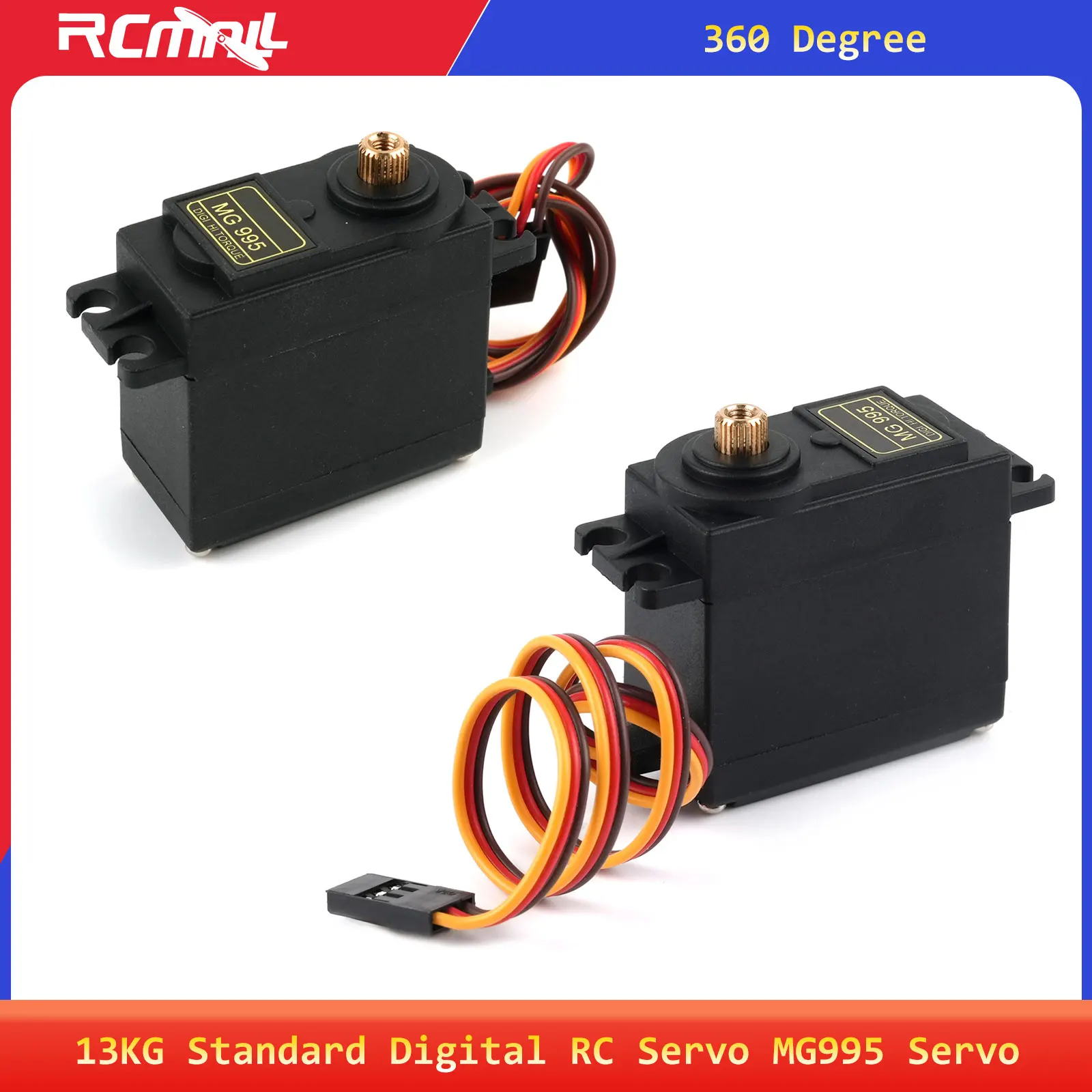 2PCS 13KG Standard Digital RC Servo MG995 360-degree Continuous Rotation All Metal Gear Servo for Racing Car RC Model Helicopter
2PCS 13KG Standard Digital RC Servo MG995 360-degree Continuous Rotation All Metal Gear Servo for Racing Car RC Model Helicopter