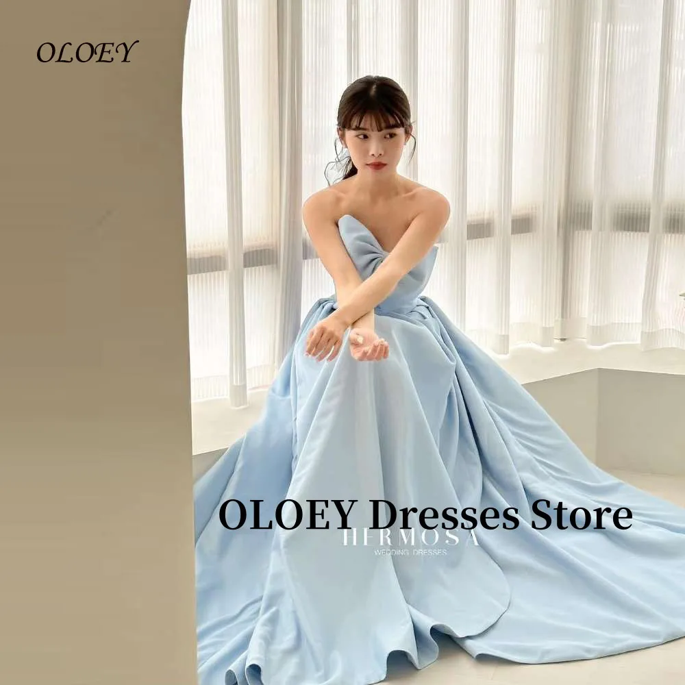 OLOEY Elegant Sweetheart Blue Evening Party Dresses Korea Wedding Photo shoot Bowknot Soft Satin Customized Formal Occasion Gown
OLOEY Elegant Sweetheart Blue Evening Party Dresses Korea Wedding Photo shoot Bowknot Soft Satin Customized Formal Occasion Gown