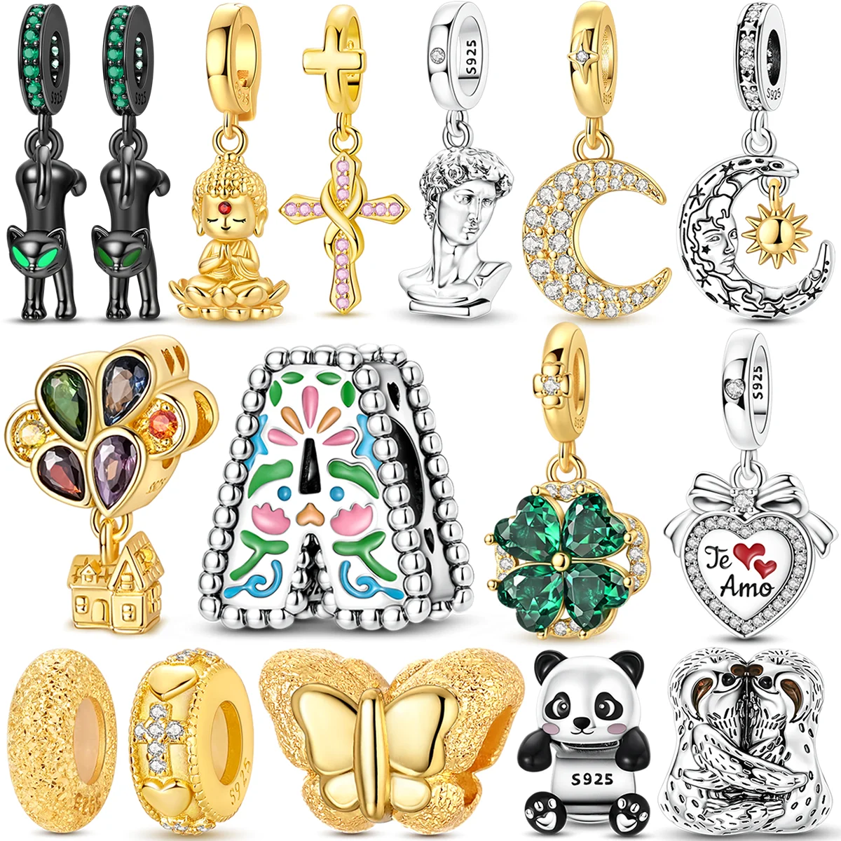 925 Sterling Silver Zircon Inlaid Moon Charms Bead Colorful Letter A Pendants Fit Original Bracelet DIY Jewelry Gift
925 Sterling Silver Zircon Inlaid Moon Charms Bead Colorful Letter A Pendants Fit Original Bracelet DIY Jewelry Gift