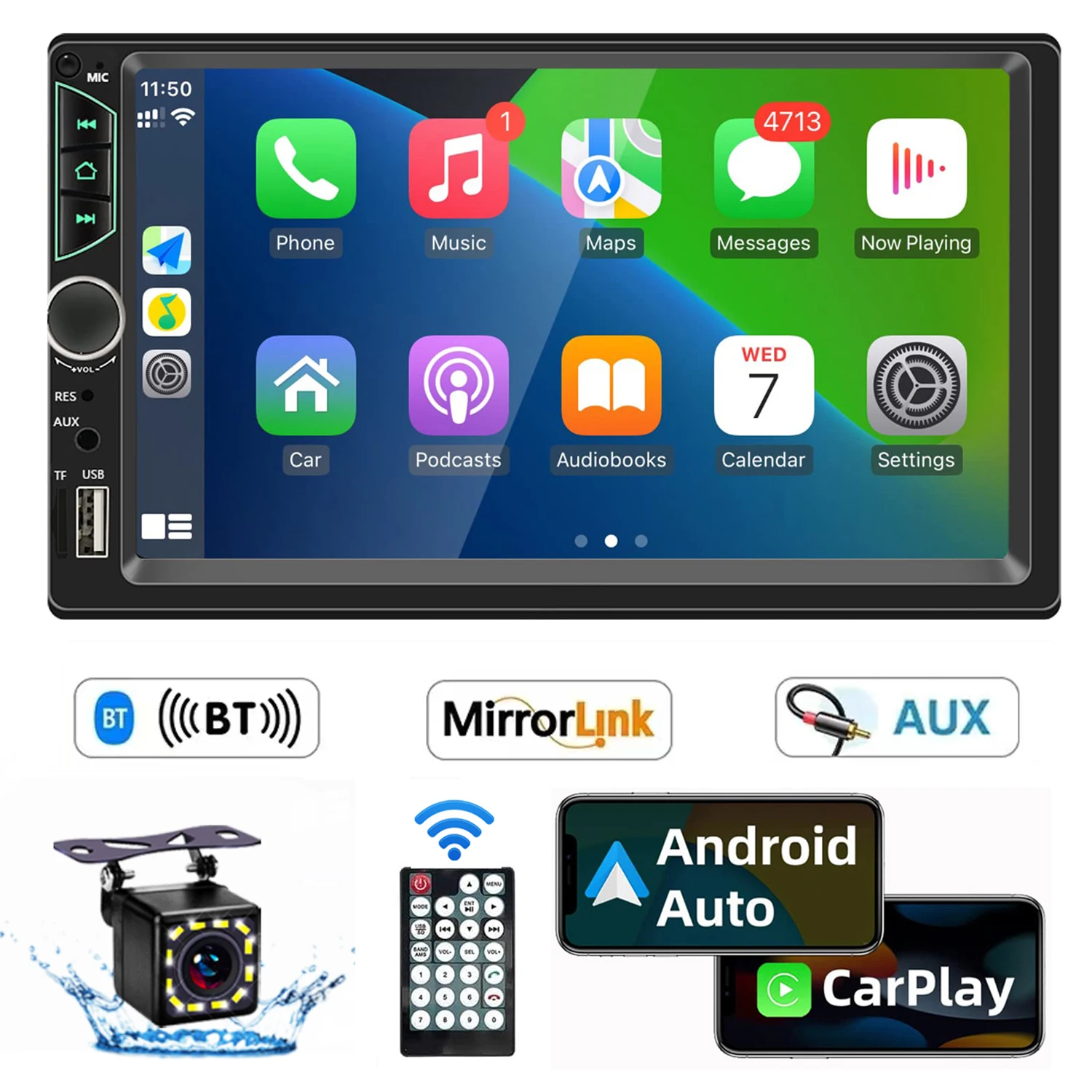 New 7 Inch Car Stereo Radio 2 Din HD TouchScreen Car Video Player CarPlay Android Auto with Backup Camera Mirror Link Navigation
New 7 Inch Car Stereo Radio 2 Din HD TouchScreen Car Video Player CarPlay Android Auto with Backup Camera Mirror Link Navigation