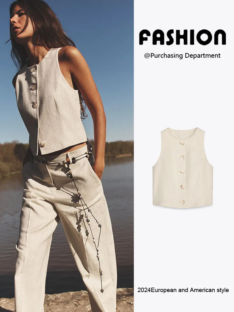 Summer New Women's Single-Button Plaid Svel round Ne Vest 294976 052 Faionable Ethnic Sle round Ne Tank Top
Summer New Women's Single-Button Plaid Svel round Ne Vest 294976 052 Faionable Ethnic Sle round Ne Tank Top