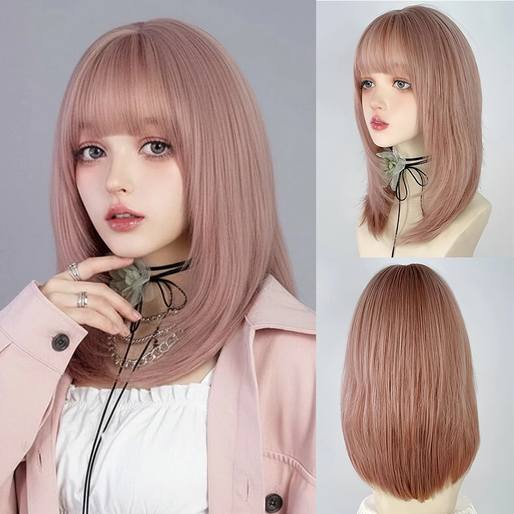 Розово-коричневый синтетический парик средней длины, прямой парик с челкой, реалистичный вид, искусственные волосы для женщин, для повседневной носки и вечеринок
Розово-коричневый синтетический парик средней длины, прямой парик с челкой, реалистичный вид, искусственные волосы для женщин, для повседневной носки и вечеринок