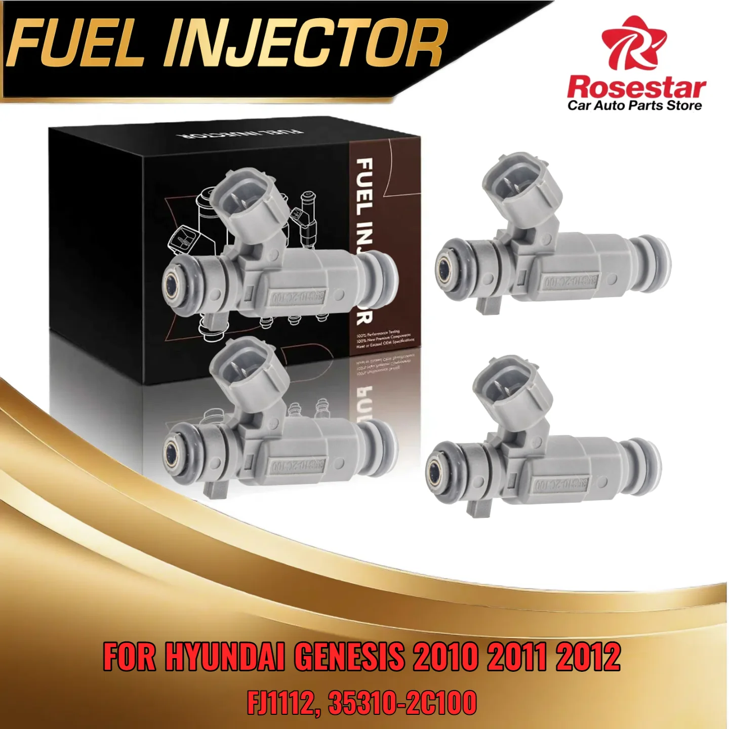 Fuel Injector Set of 4 for Hyundai Genesis Coupe L4 2 0L Turbo FJ1112 35310 2C100 Replacement Part
Fuel Injector Set of 4 for Hyundai Genesis Coupe L4 2 0L Turbo FJ1112 35310 2C100 Replacement Part
