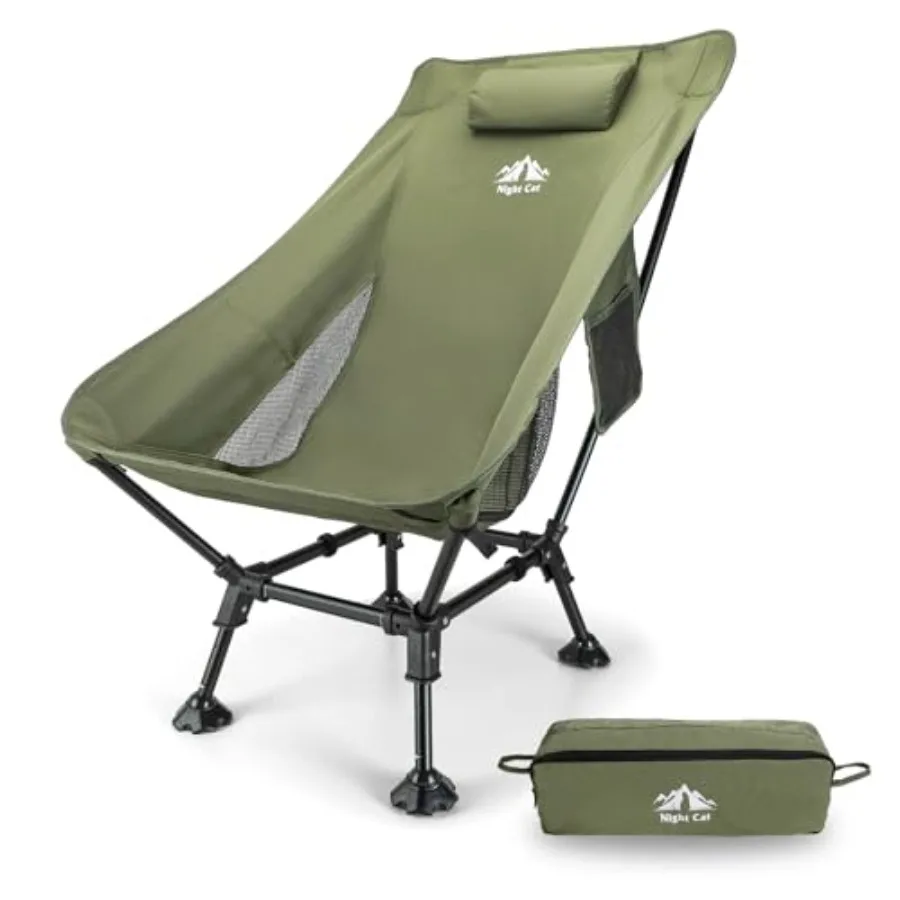 High-Back Camping Chair: Lightweight Comfortable Backpacking Chair with Head Support and Anti-Sinking Feet for Hiking Lawn Moun
High-Back Camping Chair: Lightweight Comfortable Backpacking Chair with Head Support and Anti-Sinking Feet for Hiking Lawn Moun
