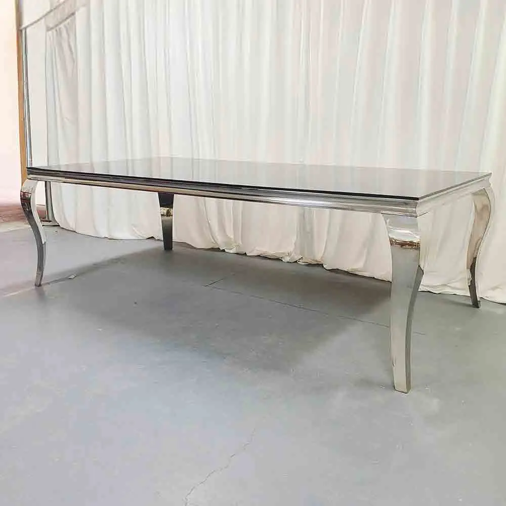 Hot Sale Hotel Wedding Table Stainless Steel Glass Banquet Event Gold Dining Table
Hot Sale Hotel Wedding Table Stainless Steel Glass Banquet Event Gold Dining Table