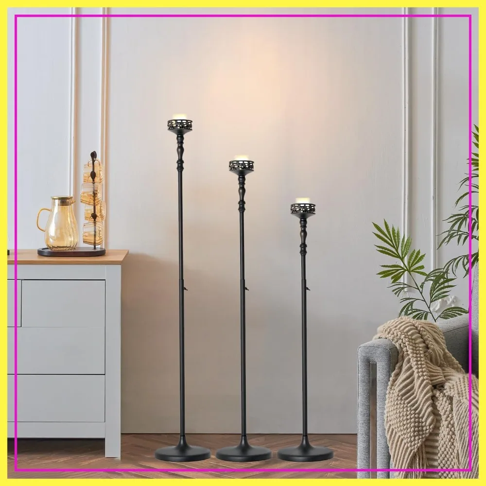 3Pcs Black Floor Candle Holder Set, Adjustable Height for Pillar Candles, Wedding Party Home Decor
3Pcs Black Floor Candle Holder Set, Adjustable Height for Pillar Candles, Wedding Party Home Decor