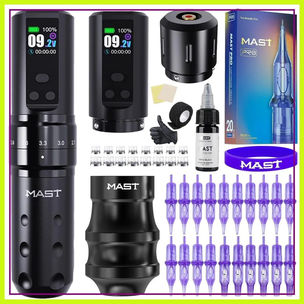 Fold2 Pro Tattoo Kit Complete Tattoo Gun Machine 2 Batteries 2000mAh Power Supply Needles Cartridges Black Ink Kit
Fold2 Pro Tattoo Kit Complete Tattoo Gun Machine 2 Batteries 2000mAh Power Supply Needles Cartridges Black Ink Kit