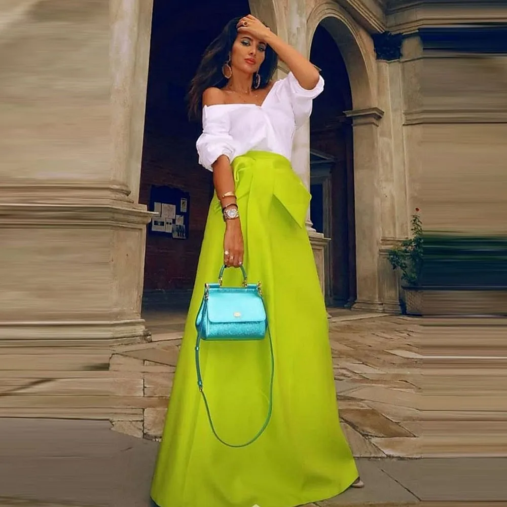 Fluorescent Green Maxi Skirt For Women Bow Sash Zipper Waist Custom Made Ladies Formal Birthday Skirt Long Evening Skirt
Fluorescent Green Maxi Skirt For Women Bow Sash Zipper Waist Custom Made Ladies Formal Birthday Skirt Long Evening Skirt