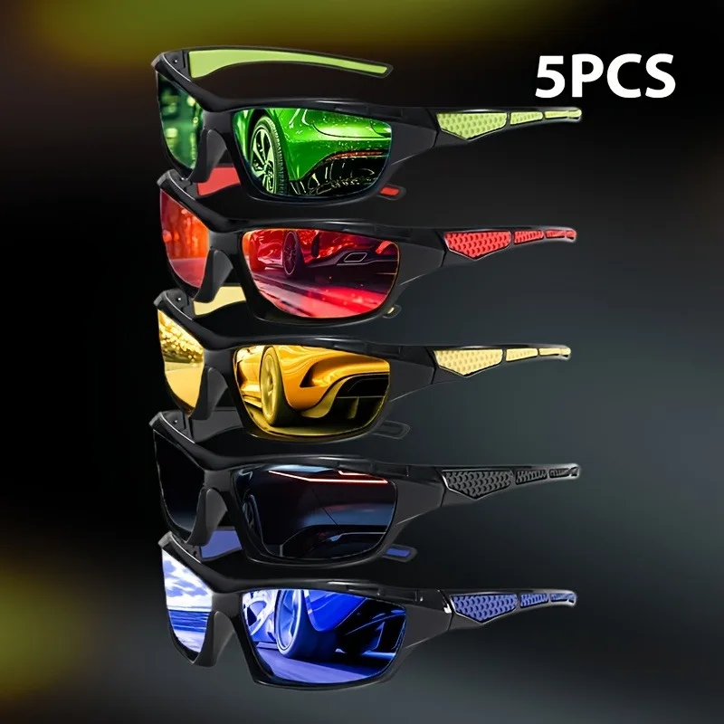 5pcs Women's Polarized Sunglasses Wrap-around rectangle, 5 colors Anti-glare mirrored lenses Ideal for driving
5pcs Women's Polarized Sunglasses Wrap-around rectangle, 5 colors Anti-glare mirrored lenses Ideal for driving