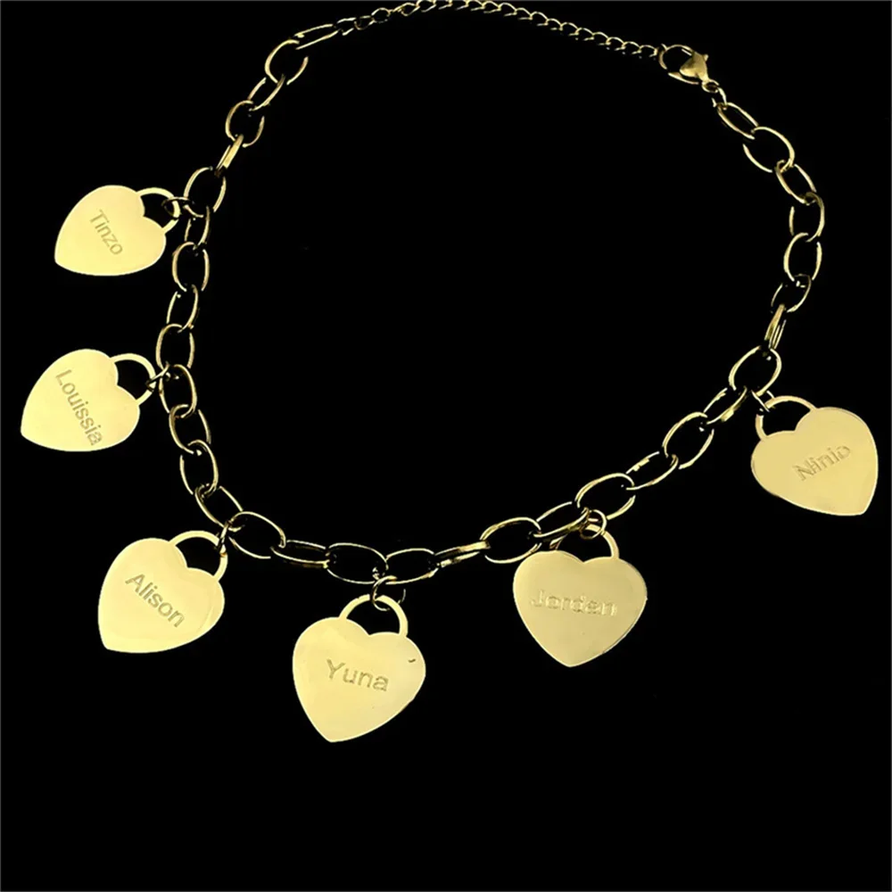 Customized 1-6 Heart Pendant Bracelet for Women New Fashion Stainless Steel Carving Name Jewelry Personality Bracelet Mom Gift
Customized 1-6 Heart Pendant Bracelet for Women New Fashion Stainless Steel Carving Name Jewelry Personality Bracelet Mom Gift