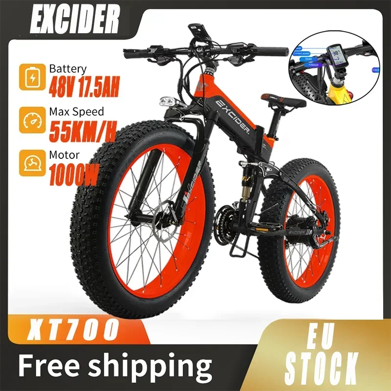 Electric Bicycle EXCIDER xt750 Adult 1000w48v17.5ah Battery Electric Bicycle 26 inch fat Tire Mountain Off road Electric Bicycle
Electric Bicycle EXCIDER xt750 Adult 1000w48v17.5ah Battery Electric Bicycle 26 inch fat Tire Mountain Off road Electric Bicycle