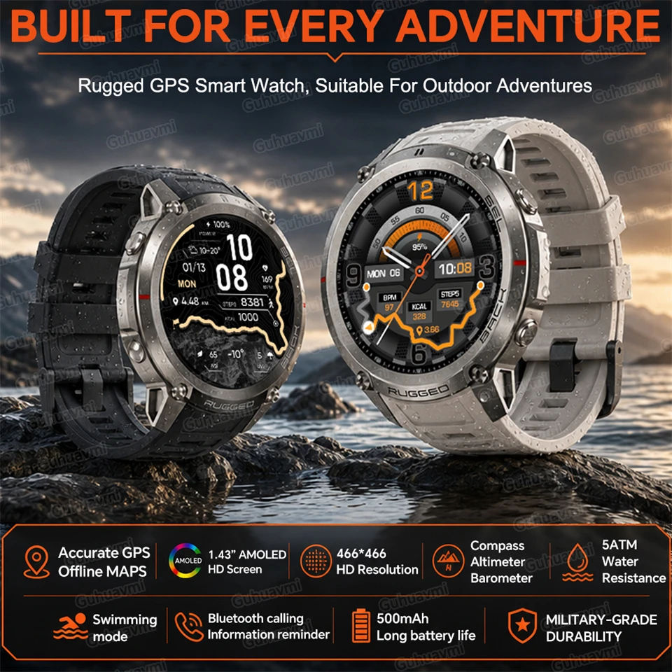 New TANK DM59 Ultra Rugged Outdoor smart watches With Dual Band GPS Offline Map Compass 5ATM Waterproof Swim Smart Watch for Men
New TANK DM59 Ultra Rugged Outdoor smart watches With Dual Band GPS Offline Map Compass 5ATM Waterproof Swim Smart Watch for Men