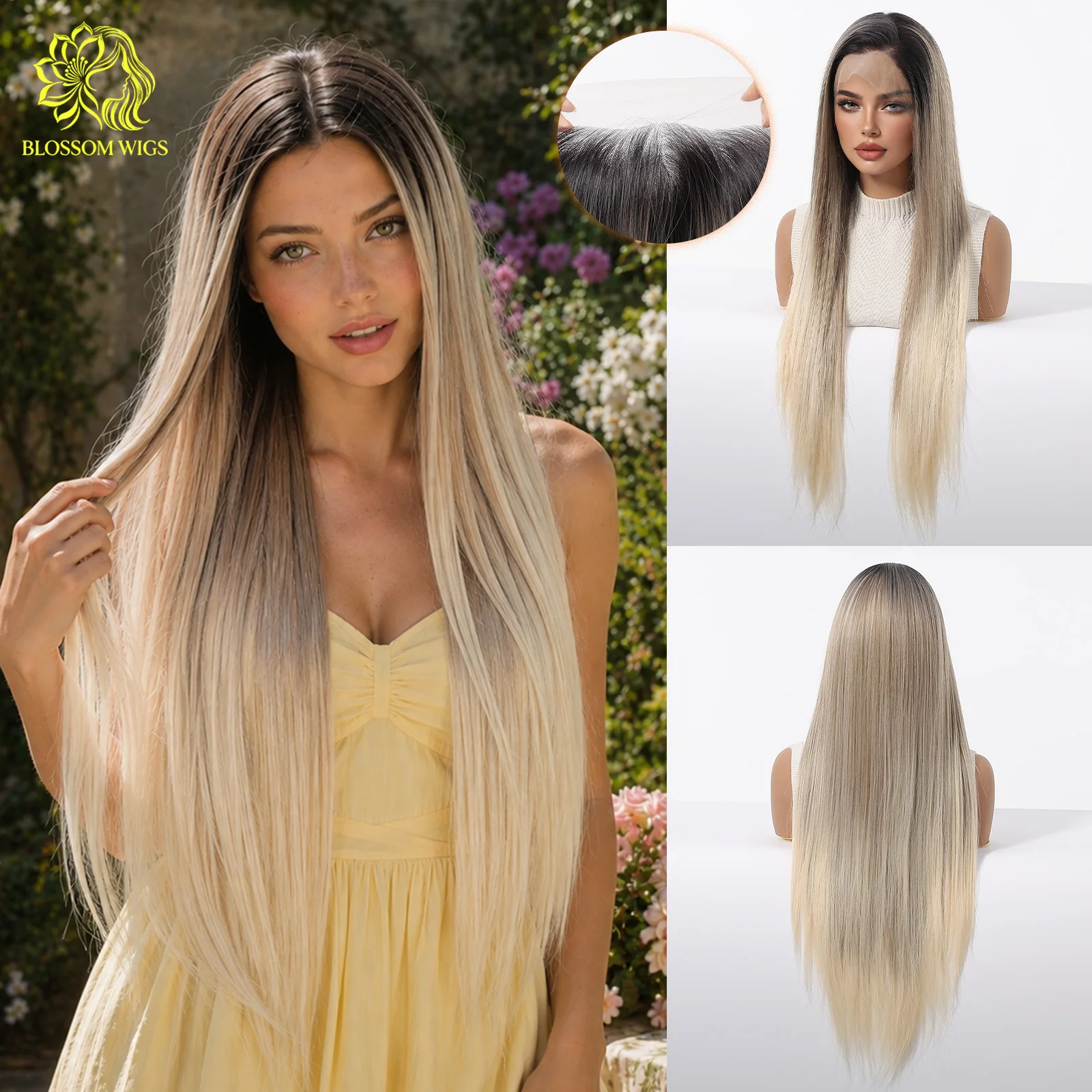 Topshe Ash Blonde Platinum Highlight 13x4 Lace Front Wig, Ships from USA, Glueless Pre Cut Lace Long Straight Synthetic Wig
Topshe Ash Blonde Platinum Highlight 13x4 Lace Front Wig, Ships from USA, Glueless Pre Cut Lace Long Straight Synthetic Wig