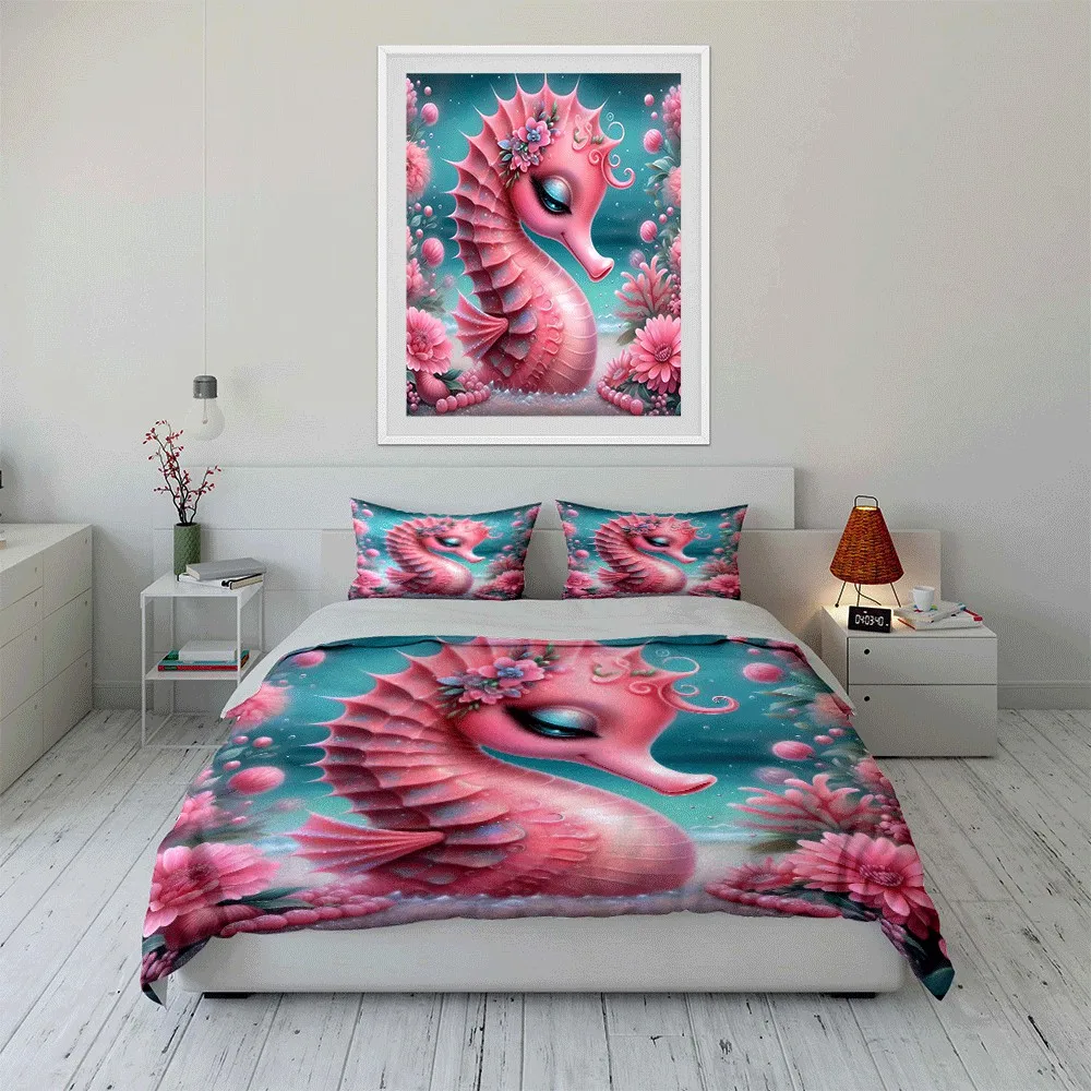 Elegant Seahorse Decor Set for Ocean-Themed Spaces Exquisite three-piece bedding set gift for kids and adults
Elegant Seahorse Decor Set for Ocean-Themed Spaces Exquisite three-piece bedding set gift for kids and adults