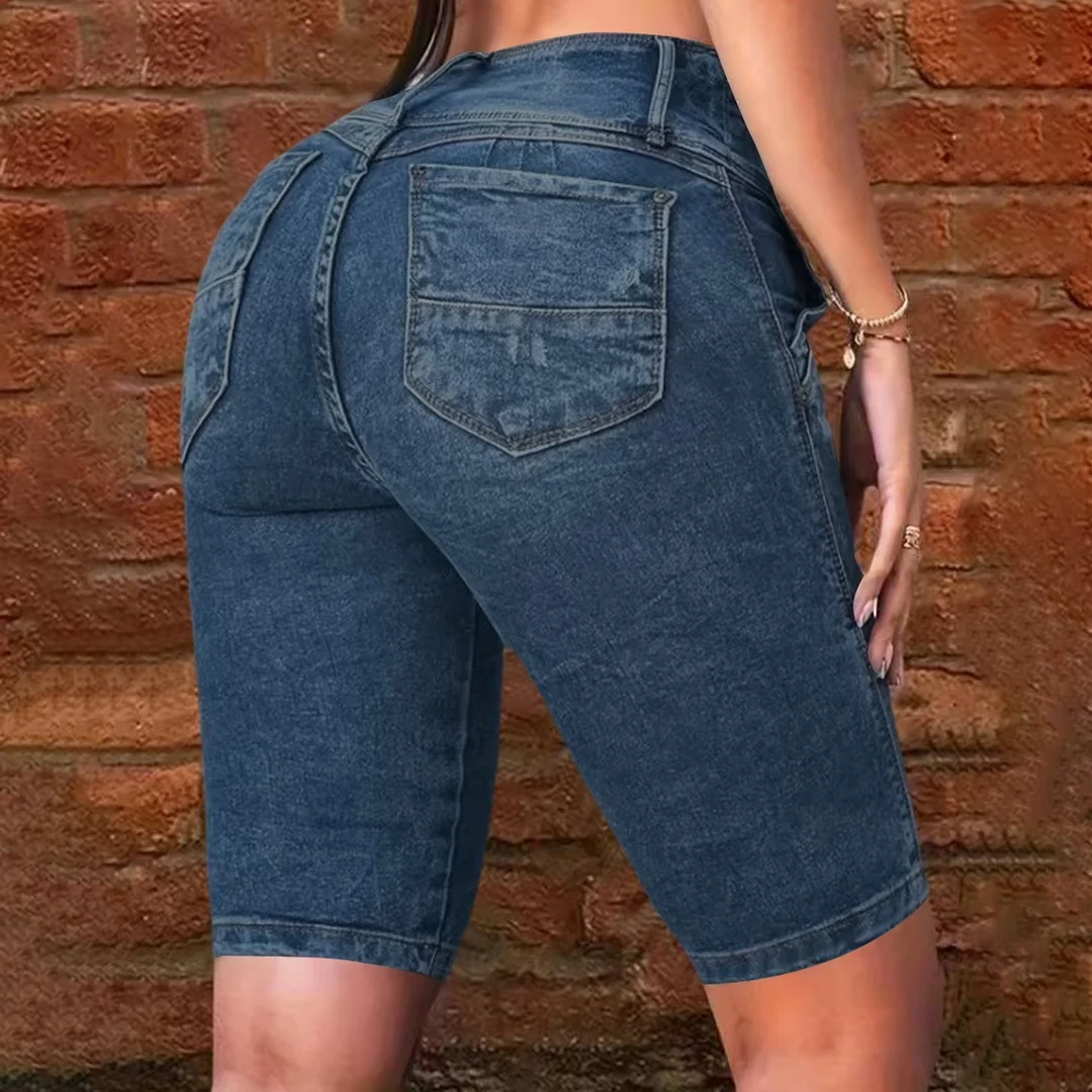 Women Jean Knee Length Denim Pants Jeans Washed High Waist Solid Distressed Pockets Zipper Fly Skinny Basics Spliced Summer
Women Jean Knee Length Denim Pants Jeans Washed High Waist Solid Distressed Pockets Zipper Fly Skinny Basics Spliced Summer