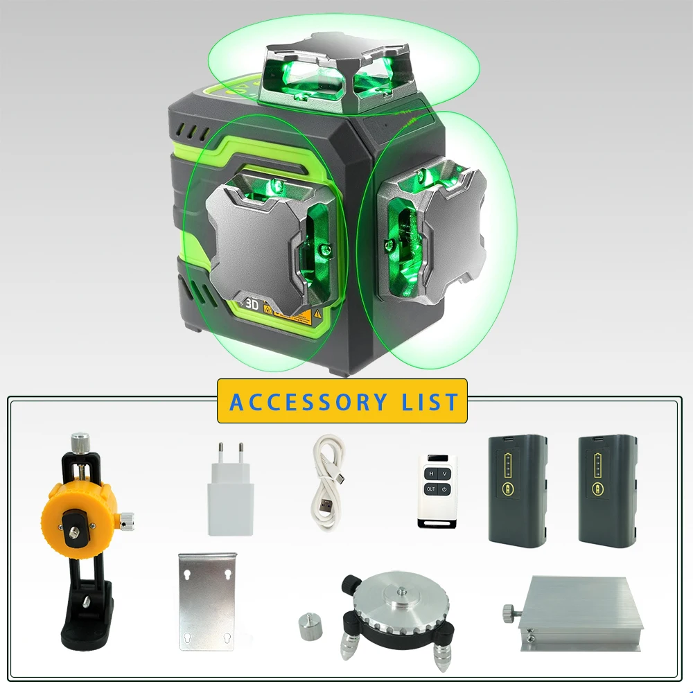 Professional 12 Line Green Laser Beam Cross Line Lasers Multi-Use Self Leveling Alignment Laser Level
Professional 12 Line Green Laser Beam Cross Line Lasers Multi-Use Self Leveling Alignment Laser Level
