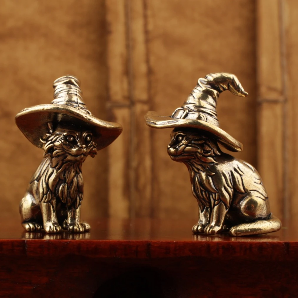 Cute Sorcerer Cat Small Statue Creative Solid Brass Childish Animal Kitten Miniature Figurine Ornaments Retro Home Decors
Cute Sorcerer Cat Small Statue Creative Solid Brass Childish Animal Kitten Miniature Figurine Ornaments Retro Home Decors